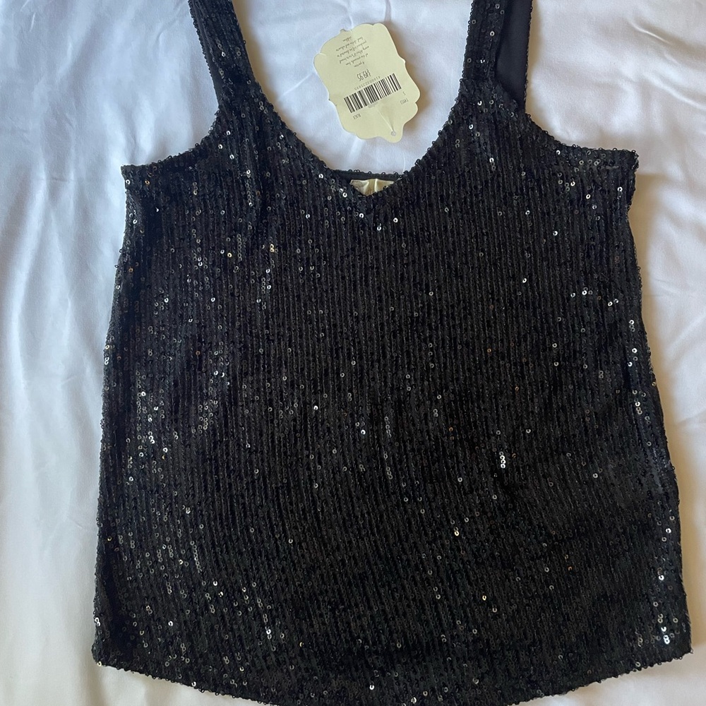 Altar'd State Black Sequin Tank Top